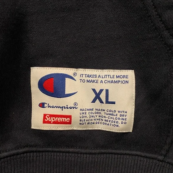 Supreme x champion hoodie men’s XL